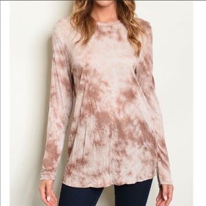 Mocha tie dye low back top